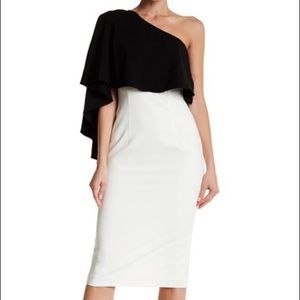 NEW Black Halo: Colorblock Cape Sheath Dress, 2